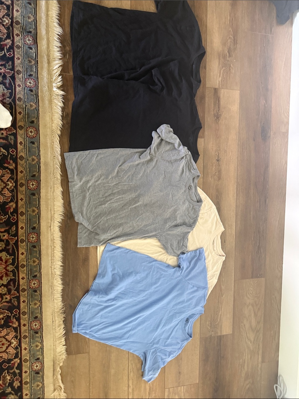 Pack of 5 Solid Crewneck Tees in Black, Gray, Cream, and Light Blue